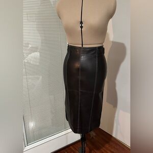 Elegant Black faux Leather Skirt